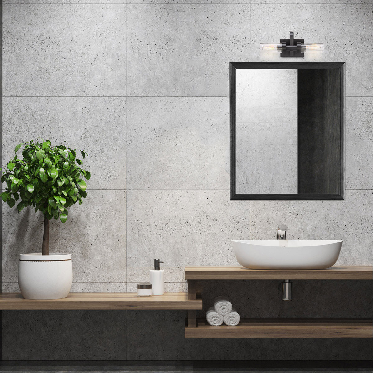 Braden 2 Light 16 inch Iron Graphite Bath Bar Wall Light